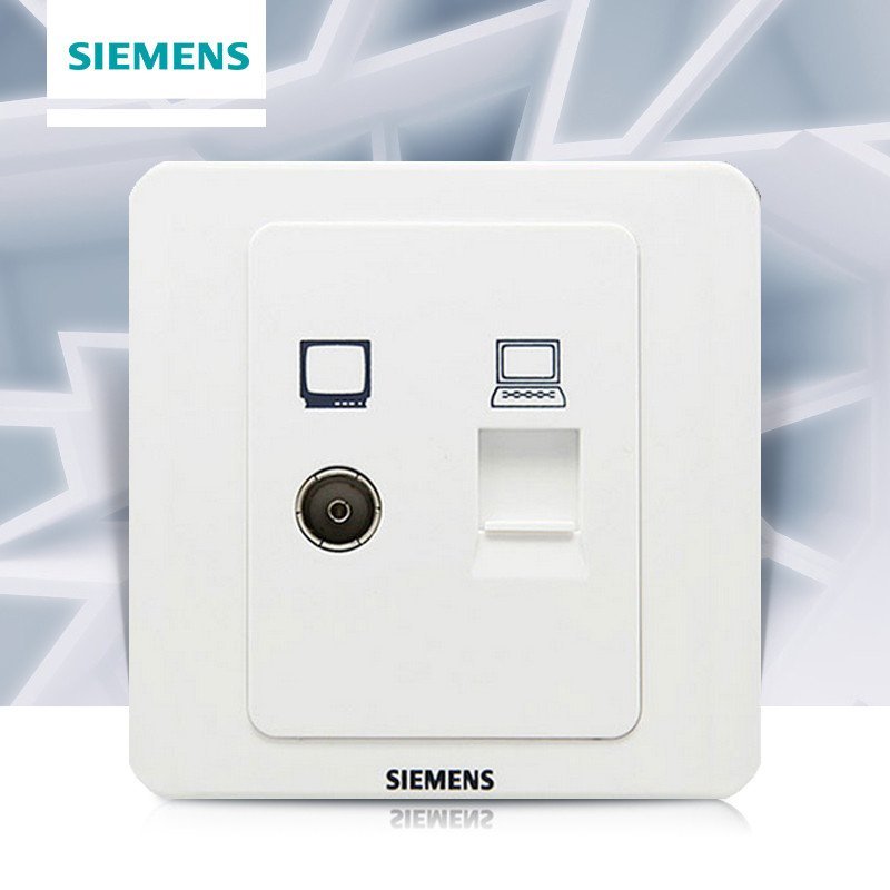 西门子(SIEMENS)开关插座远景雅白网络电脑+电视插座