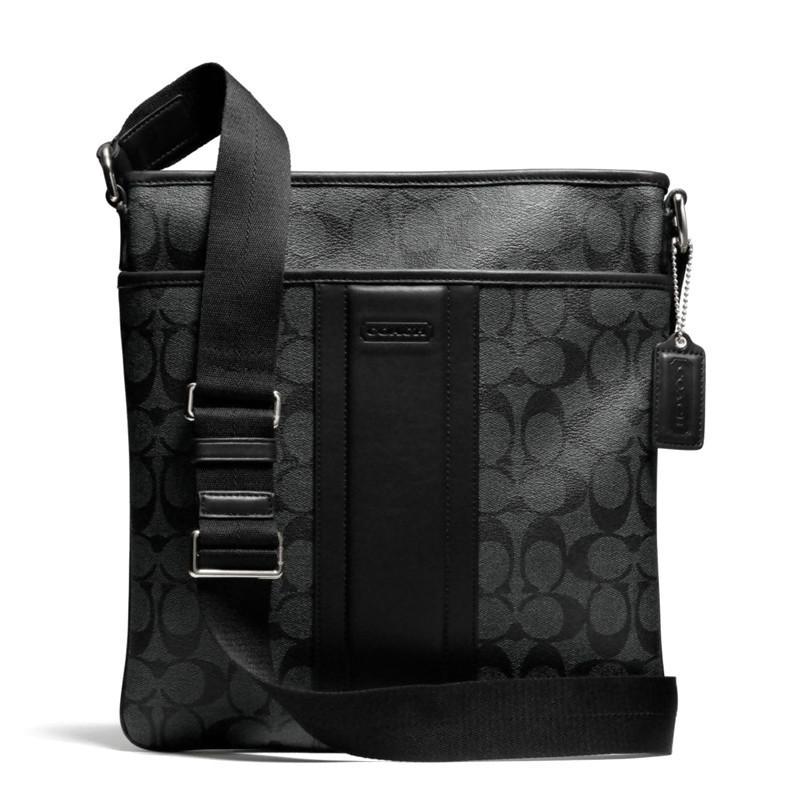 蔻驰（COACH）浮雕LOGO单肩斜挎包 休闲男包/箱包 71131_黑色