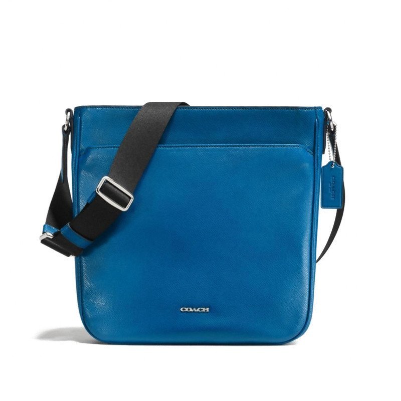 蔻驰（COACH）浮雕LOGO单肩斜挎包 休闲男包/箱包 71692_天蓝色