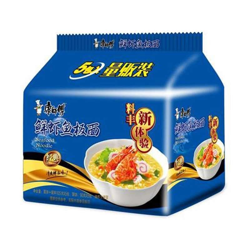 康师傅鲜虾鱼板面96g*5