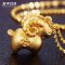 XUPING JEWELRY/旭平首饰俏皮可爱空心羊设计 时尚水波链项链女 23k金色