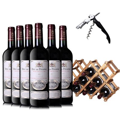 牡丹公爵原装进口红酒 法国 干红葡萄酒 红葡萄 整箱750ml*6瓶 葡萄酒