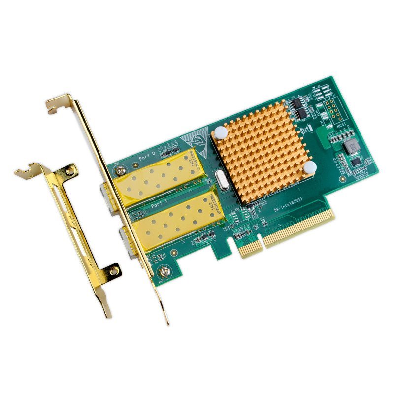 ufboss 5299 万兆pci-ex8服务器光纤网卡大小挡片 10gb双口光纤金卡