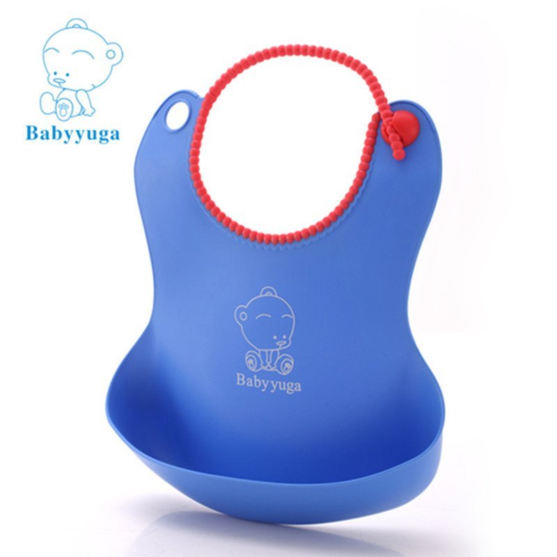 宝贝时代（babyyuga） 哈妮儿童围兜 BH-401A 蓝色儿童防水围兜