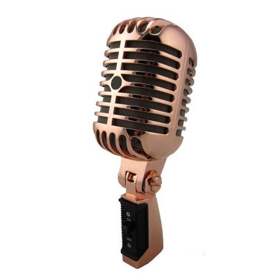 e之音 e-2000 复古麦克风话筒 电脑k歌语聊专业声卡电容麦 浅灰色