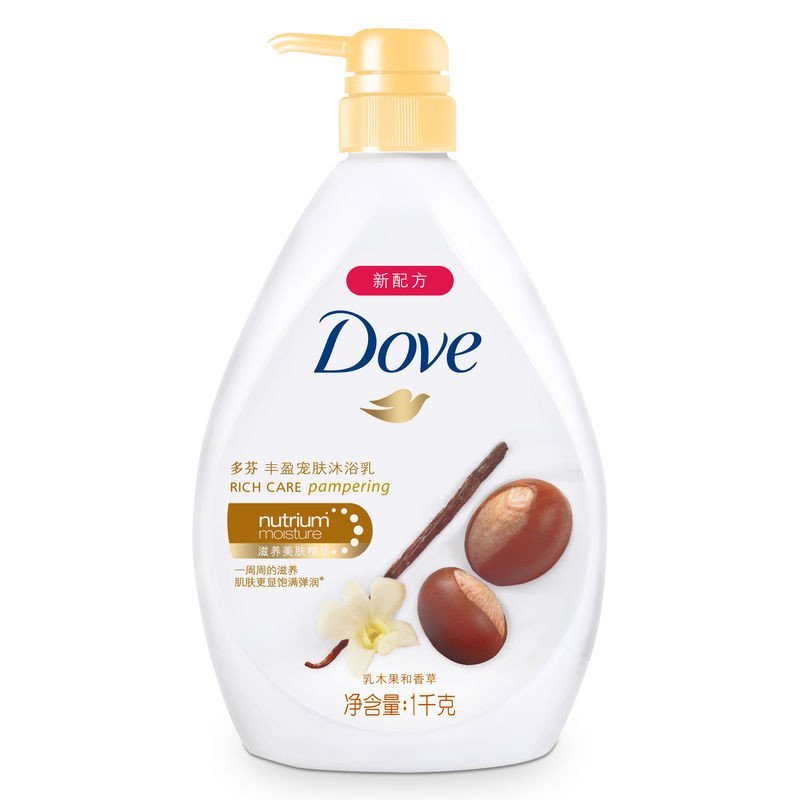 多芬丰盈宠肤沐浴乳乳木果和香草1L