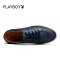 花花公子 PLAYBOY 2016秋款男式潮流休闲皮鞋户外时尚板鞋 FPEQDX10027 蓝色 40码