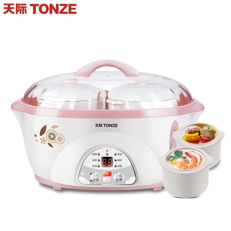 天际(TONZE)DDZ-W116D微电脑电炖盅白色