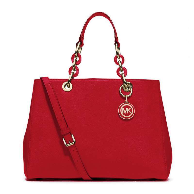 迈克.科尔斯(MICHAEL KORS)女包 牛皮戴妃包中号单肩手提多用女包 多色选 30S3TCYS2L 红色