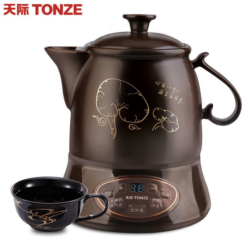 天际(TONZE)BJH-W300G分体式陶瓷中药煲棕色