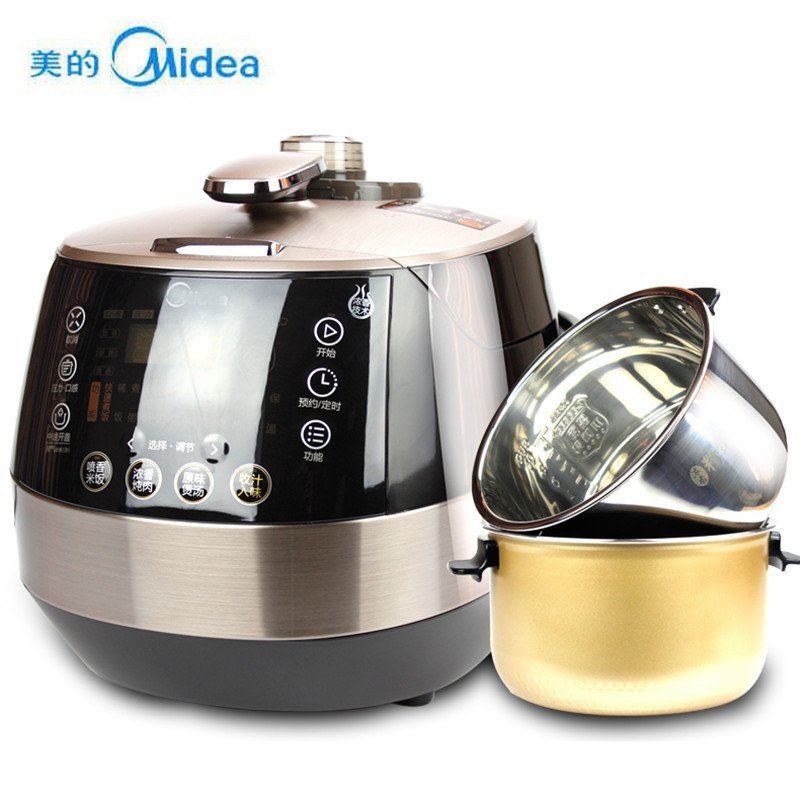 Midea/美的 MY-SS5051P/PSS5051P电压力锅5L智能饭煲高压锅双胆