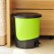 包邮 圆形脚踏式塑料垃圾桶 脚踩式厨房卫生间垃圾筒 翻盖卫生桶 大号8.5升绿色