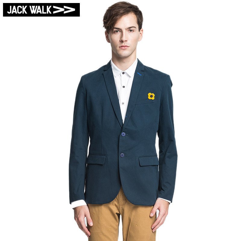 斜纹修身版双扣西服 JACKWALK E0143010钴蓝