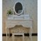 【京好】欧式梳妆台镜子套装A68 小实木化妆桌椅 现代简约雕花家具 60cm三抽纯白带凳