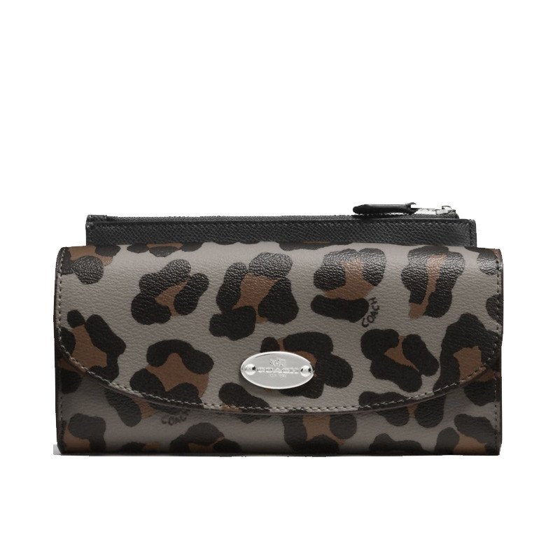 蔻驰(COACH)2015新款 款女式钱包 美国直邮 53566_灰豹纹