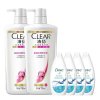 清扬去屑洗发露多效水润养护型750ml*2+多芬滢润沐浴乳45ml*4（香型随机发货）
