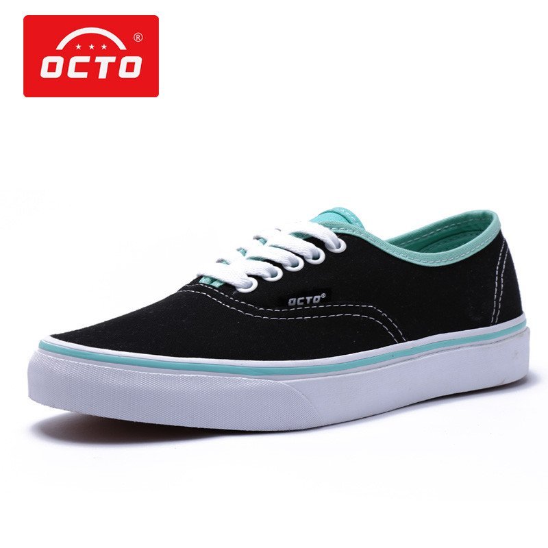 OCTO ERA2015薄荷绿夏秋款男女士情侣韩版时尚潮流运动休闲帆布鞋 黑色 36.5码
