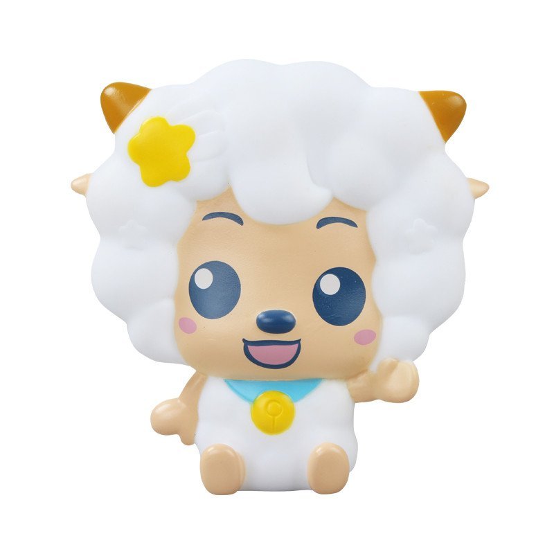 澳贝auby喜羊羊与灰太狼喜洋洋益智玩具喜羊羊捏捏响软胶捏捏叫手抓