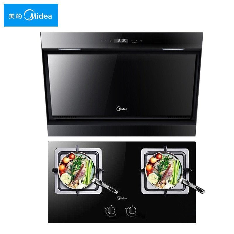 美的(Midea)DT570R+JZT-Q360B蒸汽洗大吸力 抽油烟机燃气灶 烟灶套餐 自动清洗