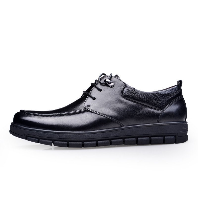 索卫(suove)秋季新款商务休闲鞋男士系带橡胶底商务皮鞋qv2954