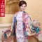 上海故事15新款专柜正品高档真丝拉绒双层桑蚕丝 秋冬保暖女士披肩围巾 清幽木兰花
