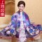 上海故事15新款专柜正品高档真丝拉绒双层桑蚕丝 秋冬保暖女士披肩围巾 红梅知春
