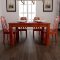 乐庭家具 实木餐桌餐椅套装 餐桌椅组合 橡胶木餐桌餐台 1.35米海棠色长方形饭桌 餐桌 餐椅两把装