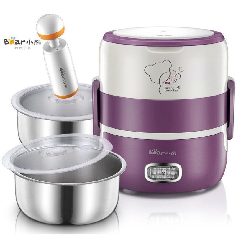 小熊(bear)DFH-S2116 紫色双层1.4L大容量 电热饭盒