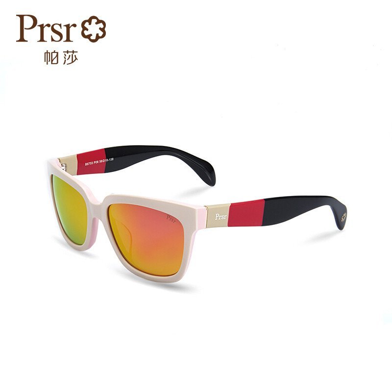 prsr帕莎太阳眼镜 女士新款时尚复古偏光镜 潮流墨镜B6755 白色