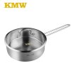 KMW爱家精品不锈钢锅具二件套 套装304不锈钢煎锅汤锅 三层加厚复底锅电磁炉通用