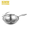 KMW304不锈钢复合钢物理不粘炒锅30cm 无油烟不粘电磁煤气通用
