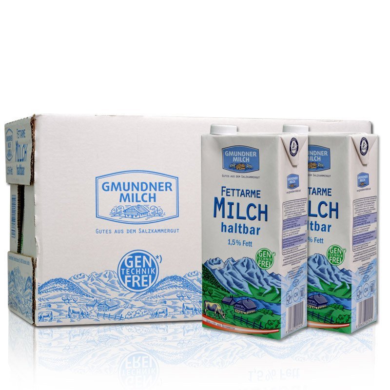 【苏宁自营】格梦顿 部分脱脂纯牛奶1L*12/箱 奥地利进口
