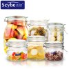 Scybe喜碧玻璃瓶玻璃密封罐6件套玻璃储物罐蜂蜜酵素瓶奶粉罐糖果罐