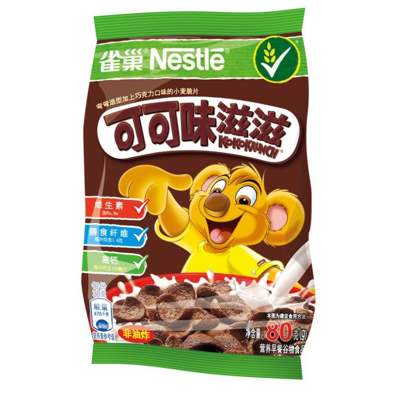 雀巢 谷物早餐 可可味滋滋80g/袋
