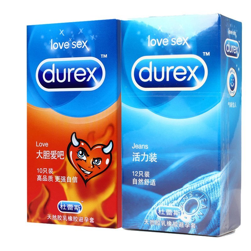 杜蕾斯durex 超薄避孕套组合装love大胆爱吧10+活力12只安全套 非颗粒螺纹型 成人情趣用品