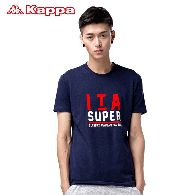 Kappa卡帕背靠背男运动休闲T恤 夏季男圆领短袖 K0412TD02 XL 漂白