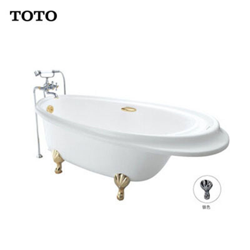TOTO洁具卫浴 珠光浴缸 PPY1810HIPW/HIPWV14 脚猫独立式大浴缸 1.8米大洗澡盆 预定 1.8M PPY1810HIPWV14金色脚猫