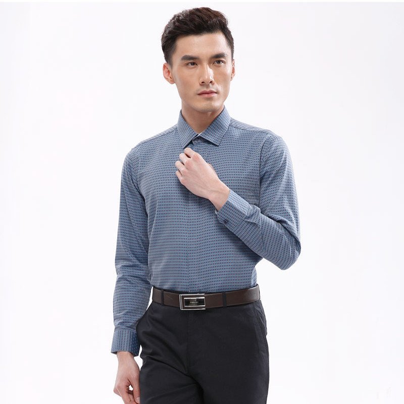 cardanro/卡丹路品牌男装正装长袖衬衫简 藏青色 42 C1149046