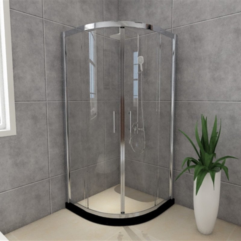CRW英皇卫浴弧形淋浴房 整体钻石房简易沐浴房浴室浴屏钢化玻璃隔断 1200*1200配石基