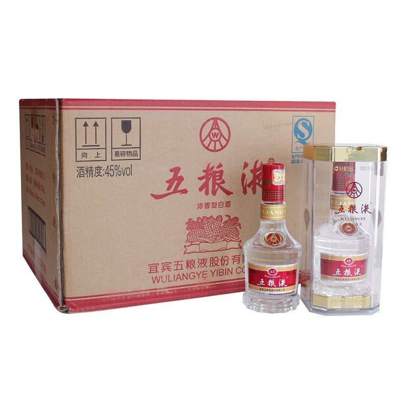 五粮液 45度 250mL*12瓶 水晶盒（整箱装）