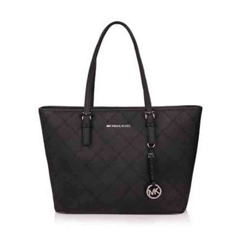 迈克·科尔斯(MICHAEL KORS)新款单肩手提女包格纹大号女包 30F5STVT5T 酒红色 黑色
