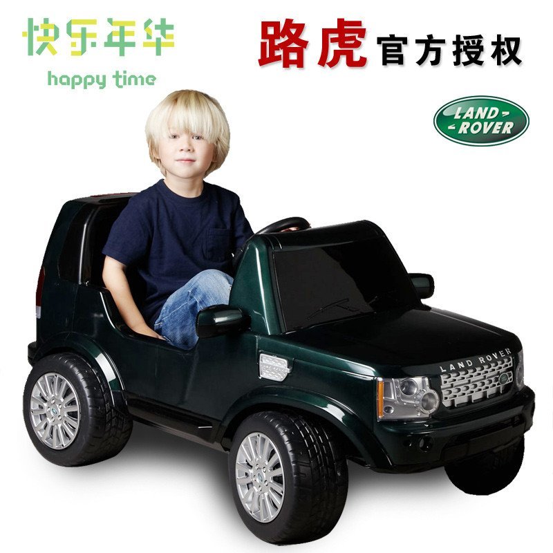 快乐年华路虎儿童电动车四轮可坐可遥控童车 玩具车儿童电动汽车 戈尔韦绿喷漆缓启动6V单驱版