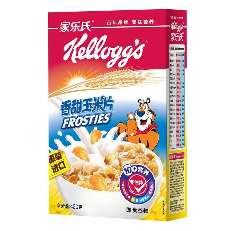 家乐氏（Kellogg’s）香甜玉米片420g 泰国进口麦片 即食冲饮 营养谷物早餐