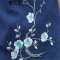 雅内特2016民族风文艺范素麻绣花短袖T恤上衣衬衣 XL 蓝色