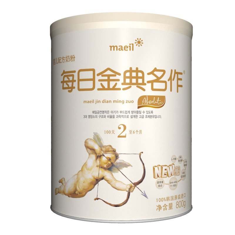 每日爱思诺名作较大婴儿配方奶粉2段(6个月-1岁)罐装 800克