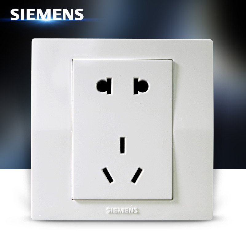 西门子(SIEMENS)开关插座面板悦动系列雅白10A五孔插座