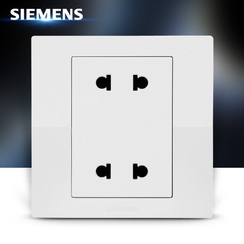 西门子(SIEMENS)开关插座面板悦动系列雅白电源插座10A四孔插座