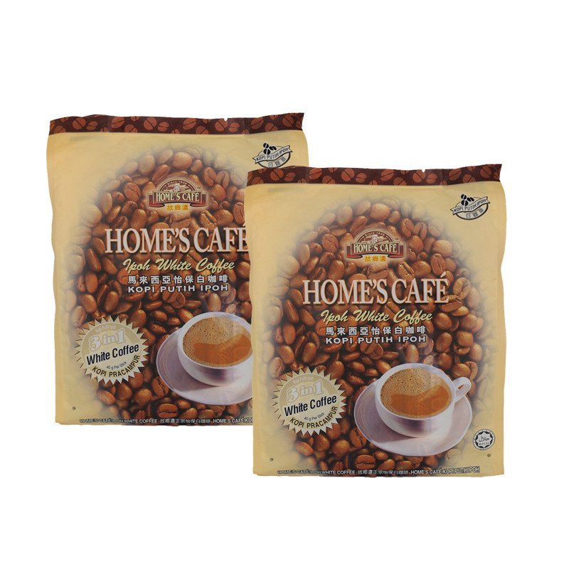 2袋装▏Home’sCafe 故乡浓 怡保白咖啡 3合1 600g 马来西亚进口 袋装 速溶咖啡