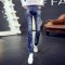 Favorlove 男牛仔裤直筒修身破洞学生个性卷裤脚1025-K834U 29 蓝色