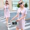 琳朵儿2016夏装短袖t恤女中长款印花打底衫夏宽松大码体恤半袖韩版学生9099 L 白色